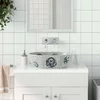 vidaXL Nadpultni umivalnik siv in moder ovalen 47x33x13 cm keramika