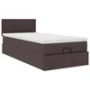 Vidaxl Otomanski posteljni okvir z vzmetnico rjav 80x200 cm blago