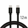 Swissten USB-C - USB-C podatkovni in polnilni kabel, črn, 1,2 m