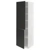 METOD Visoki element s policama/2 vrata, bela/Nickebo boja antracita, mat, 60x60x200 cm