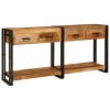 Konzolni stolovi 2 pcs Smeđa 161 x 33 x 75 cm Čvrsto drvo manga
