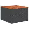 Vrtni stol crni 55x55x37 cm poli ratan i akacija