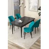 Hanah Home Set Trpezarijski sto i 4 stolice Arp, Tirkizno-crni