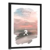 Plakat s paspartujem citat o fantaziji - Lloyd Alexander - 30x45 black