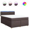 Vidaxl Box spring postelja z vzmetnico temno rjav 140x190 cm blago
