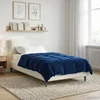 Vidaxl Poletna odeja Šonerisan Temno modra 135 x 220 cm Mikrovlakna