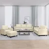 4-dijelni set sofa s jastucima krem od umjetne kože