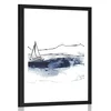 Plakat s paspartujem jahta na morju - 60x90 black