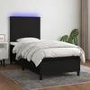 Krevet box spring s madracem LED crni 90x190 cm od tkanine