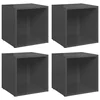 TV ormarići 4 kom sjajni sivi 37 x 35 x 37 cm konstruirano drvo