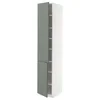 METOD Visoki element s policama/2 vrata, bela/Nickebo mat sivozelena, 40x60x220 cm