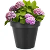 shumee Velik vrtni lonec Zunanji plastični okrogli lonec črn 29x26 cm