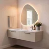 Skye Decor Set kupatilskog ormarića sa umivaonikom i ogledalom, 2 dela, Bež