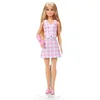 Lutka Barbie Fashionistas št. 243 - rožnata opornica in karirasta oprava, blondinka (JJN56)
