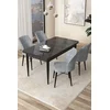 Hanah Home Set Trpezarijski sto i 4 stolice Arp, Svetlosivi