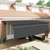 Skrovita tenda Antracit 500 × 300 cm Poliester i aluminij
