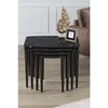 Hanah Home set od 4 umetnutih stočića Telwe, crni mermer / crni