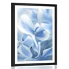 Plakat s paspartujem modro beli cvetovi hortenzije - 20x30 silver