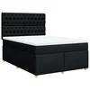 Vidaxl Box spring posteljni z vzmetnico črn 140x190 cm blago