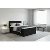 MID.YOU BOXSPRING POSTELJA 140 cm x 200 cm , tekstil, leseni material barve grafita
