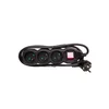 Emos Podaljšek s stikalom, 3 vtičnice, 1,5 m /H05VV-F 3G1/ črne barve PC1311