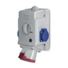 SCAME OPTIMA-COMBI 3P+N+E 16A + 2x230V nadometna vtičnica s stikalom L-0-P