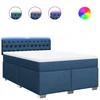 Vidaxl Box spring postelja z vzmetnico modra 140x200 cm blago