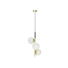 Duo Pendant Lamp Black Golden Matt 3X15W E14 White Lampshade