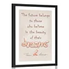 Plakat s paspartujem motivacijski citat o sanjah - Eleanor Roosevelt - 30x45 silver