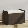 vidaXL Klop z blazino rjava 80x51x52 cm poli ratan