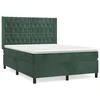 Vidaxl Box spring postelja z vzmetnico temno zelen 140x190 cm žamet