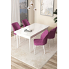 Hanah Home Set Trpezarijski sto i 4 stolice Arp, Ljubičasto-beli
