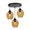 Aspa Viseća Lampa Black 3X40W E27 Brown Lampshade