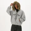 Cropp - Dukserica s kapuljačom i rajsferšlusom - light grey