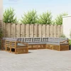 Set vanjskih sofa s jastukom 9 pcs Prirodna i svijetlo siva