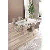 Lena - White Marble, Chrome, Cappuccino White MarbleChromeCappuccino Dining Table & Chairs Set (5 Pieces)