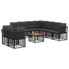 Set vanjskih sofa 10 pcs Crna i tamno siva Poliester