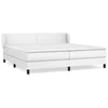 Vidaxl Box spring postelja z vzmetnico bela 200x200 cm umetno usnje