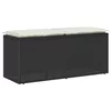 Vrtna klupa s jastukom crna 110x40x44 cm od poliratana