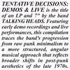 Talking Heads - Tentative Decisions: Demos & Live (3 CD)