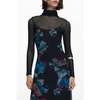 Desigual Vsakodnevna obleka Watercolor Lacroix 25WWVK03 Črna Regular Fit