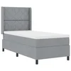 Vidaxl LED Box Spring Postelja Svetlo siva 100 x 200 cm blago