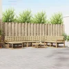 Set vanjskih sofa 9 kom. Bijela i bež Čvrsto drvo akacije