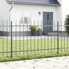Vrtna Ograda 6 pcs Siva 10,2 x 0,8 m Čelik s prahom