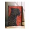 WallXpert uramljena slika 115274, crni leopard na crvenoj pozadini, 50 x 70 cm, crni ram