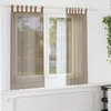 vidaXL Voile zavese z zankami 2 kosa svetlo rjave 140x140 cm