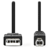 Kabel NEDIS USB 2.0/konektor USB-A - konektor USB-B/za tiskalnik itd./črna/nasipna/1 m