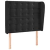 Uzglavlje s ušima crno 93x23x118/128 cm baršunasto