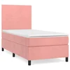 Vidaxl Box spring postelja z vzmetnico roza 100x200 cm žamet