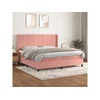 Den Box spring postelja z vzmetnico roza 200x200 cm žamet
